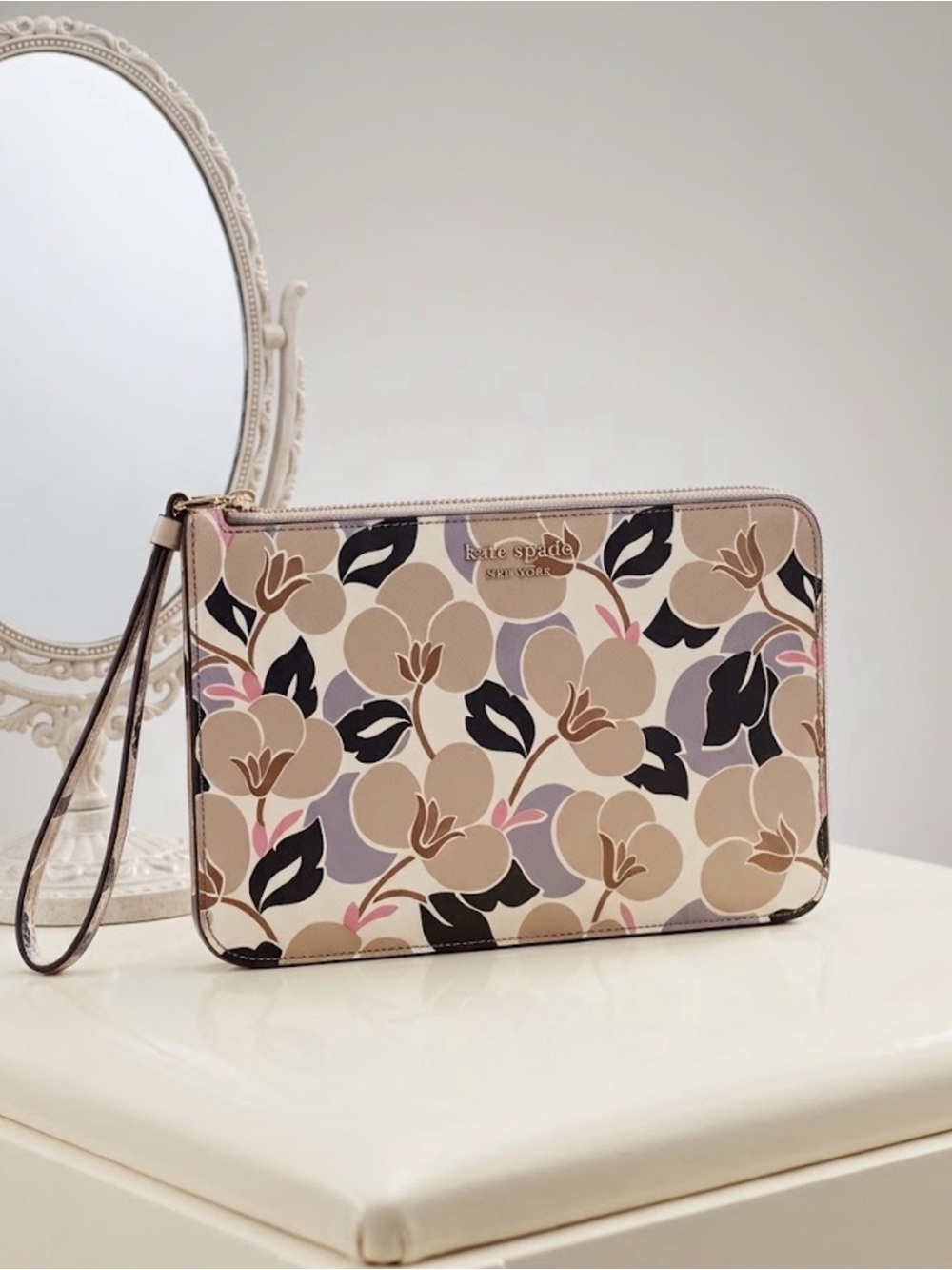 Kate Spade Cameron Medium L-Zip Phone Wallet Wristlet BREEZY FLORAL